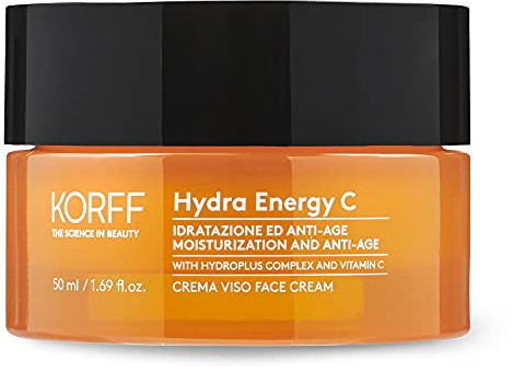 Korff Hydra Energy C, Crema Viso con Hydroplus Complex, Formula Idratante con Acido Ialuronico per Pelle Secche, 50ml
