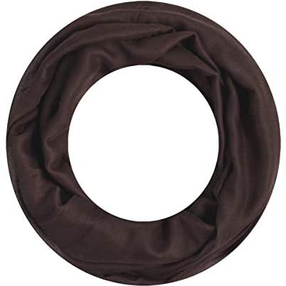 Majea Loop Alice schmaler Damen-Schal Loop Frühlingsschal Schlauchschal Rundschal Tuch uni unisex unifarben einfarbig Halstuch braun 880006 160x52