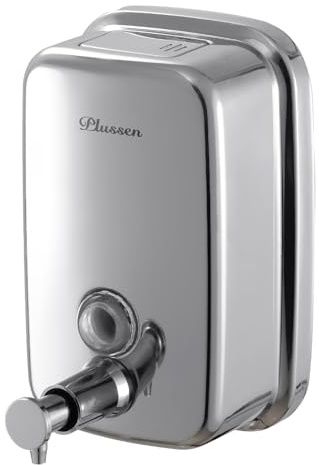 PLUSSEN Dispenser di sapone da parete in acciaio inox 304, dispenser di sapone per le mani liquido/gel per bagno (1000ML)