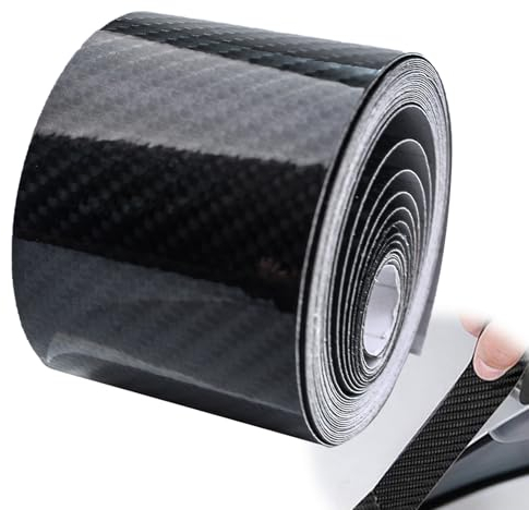 1 Rotoli 5D Pellicola Adesiva per Auto,Pellicola Adesiva in Fibra di Carbonio,Pellicola Carbonio Adesiva,per Auto,Computer,Decorazione di Mobili(5cm*5m,Nero)