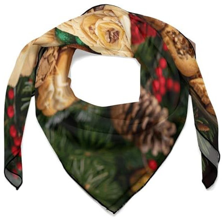 KTNML Les foulards carrés et les foulards imprimés biscuits tendance pour femme conviennent pour diverses occasions et différents âges, assiette de biscuits, 68,6 x 68,6 cm, Assiette de biscuit, 27*27