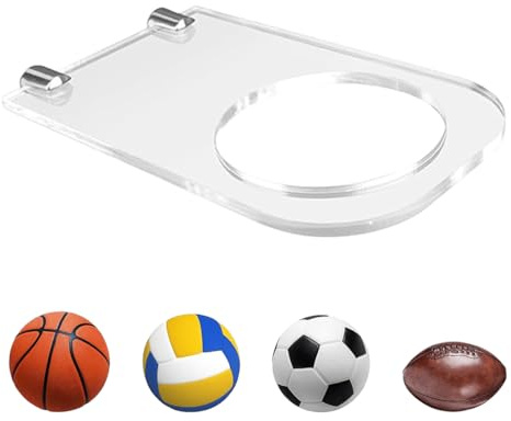 NHQZ NHQ Espositore a Muro per Porta Palloni,Espositore per Pallone da Calcio Acrilico,Supporto Verticale per Palla,Organizzatore per Palloni Sportivi,Supporto per Piedistallo Sport Palla