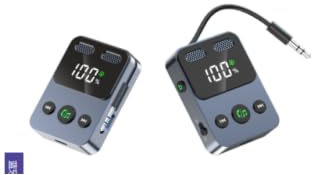 ORIA Bluetooth 5.3 Transmitter Receiver, 2-in-1 Wireless Aux Bluetooth Adapter with Dual Mics, HiFi Bass Sound, Dual Connection, 10m Range, Aux Audio Adapter for TV/PC/Airplane/Speaker/Home Stereo