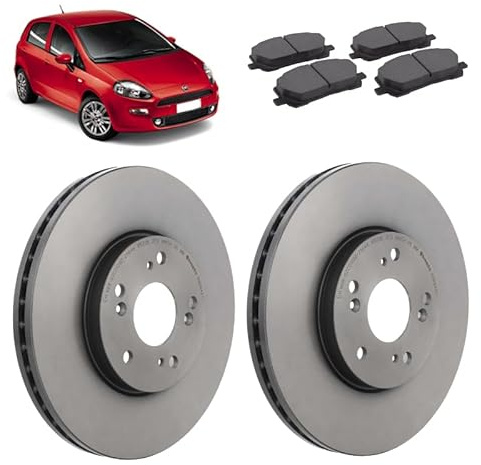Kit dischi 284mm e pastiglie freno anteriori compatibile con Fiat Grande punto 2005+