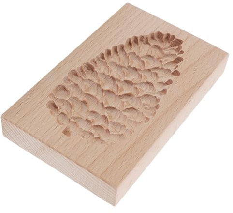 Rengue Stampo per Pressa in Legno, Stampo per Biscotti in Legno di Faggio 13 X 8 X 2 Cm, Finitura in Cera d'api per Uso Alimentare, Pressa per Impasto per Biscotti, Muffin Al Cioccolato e