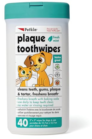 Petkin Toothwipes Dogs/Ca Size 40ct Toothwipes Dogs/Cats 40ct