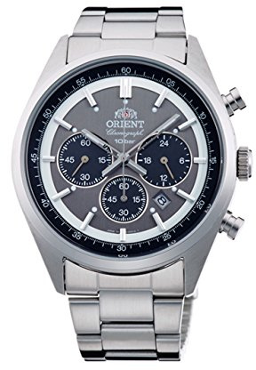 Orient Sporty Neo 70's Neo Seventees Solar Panda Wristwatch, Dark Gray, Gray (Dark Gray), Watch
