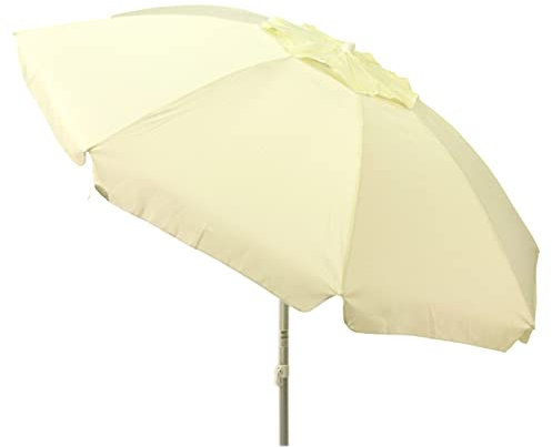 Joy Summer Ombrellone Alluminio 220 cm con Camino Antivento Stecche fiberglass Spiaggia Bar Lido Ecrù