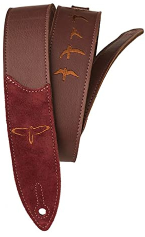 PRS Guitars Premium Leder 5,1 cm Gurt bestickt Vögel Burgund (ACC-3167)