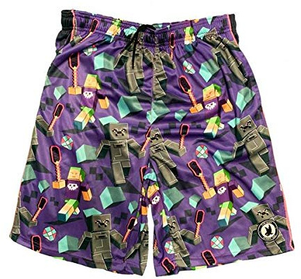 Flow Society Flowcraft Attack Boys Shorts - Kids Athletic - Basketball - Baseball - Hockey - Football - Lacrosse - Purple