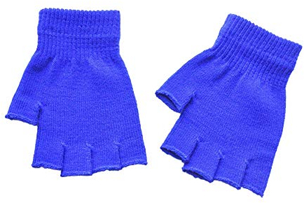 FeiliandaJJ Damen Mädchen Fingerlos Handschuhe Stricke Winter Warm Elastisch Halbe Finger Handschuhe Weihnachten Geschenk (Blau)