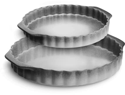 SPRINGLANE Keramik Tarteform Misty Cliff 2er-Set, Steingut Quicheform, Backform