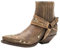 Stivali da moto da uomo Western Cowboy Stivaletti Retro a punta tacco basso in pelle Stivali da motociclista Stivali Hort Stivali da cavallo, Khaki 01, 40 EU