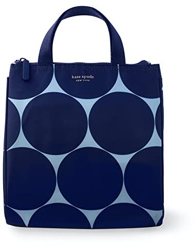 Kate Spade New York Portable Soft Cooler Lunch Bag, Thermal Tote with Silver Insulated Interior Lining and Storage Pocket (Joy Dot)