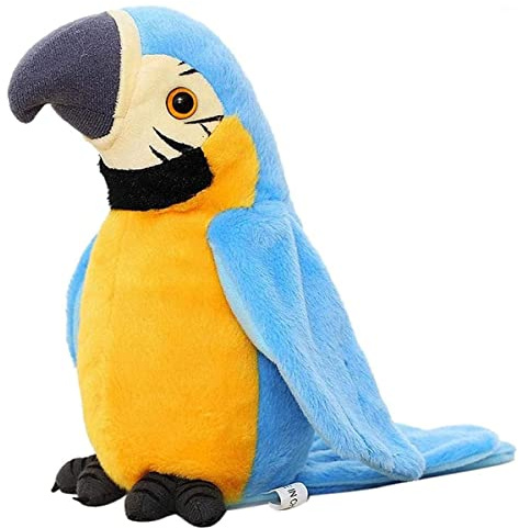 iNszkoos Talking Parrot Repeat What You Say Electronic Mimicry Pet Plush Toy, Rolig Ordstäv Prata Papegoja Mjuk Leksak, Bra Hjälper till att lära sig att tala för barn Roliga Gåvor