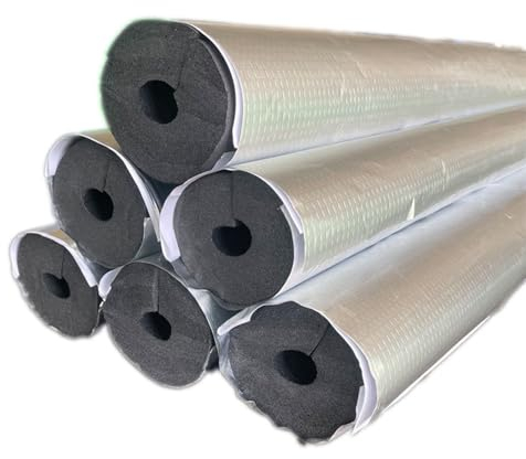 NEZIH Rohrisolierung, Aluminiumfolie-Kladung Selbstversiegelungsrohr-Isolationsrohrabdeckung 6Pcs, 1,3 Fuß/2-1/2(63Mm)