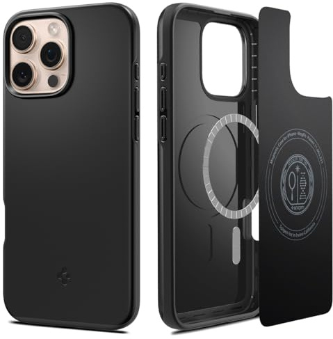 Spigen Thin Fit MagFit Hülle für iPhone 16 Pro Max, Kompatibel mit MagSafe Zubehör -Schwarz