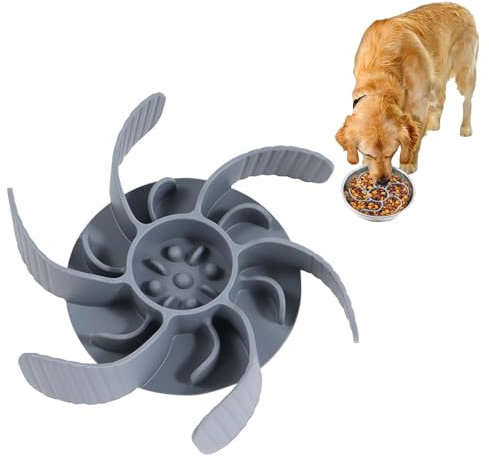 Anti Schling Einsatz für Napf, Anti Schling Napf Hund Silikon, Slow Feeder Hundenapf Einfügung, Antischlingnapf Hunde, Verlangsamt die Fressgeschwindigkeit Ihres Hundes, Grau (Ohne Hundenapf)