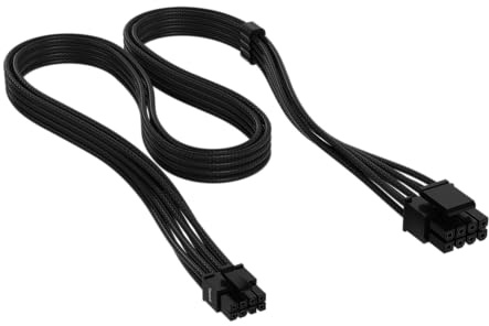 Corsair Elite Premium Type 5 Individually Sleeved EPS/ATX12V (4+4) 8-Pin PSU Cable – Low-Profile Cable Combs, Triple-Mesh Paracord Sleeve, Compatible Type 5 PSUs – Black