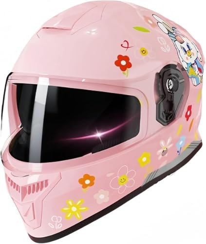 Integralhjälm för barn, motorcykel, skoter, kryssare, pojkar och flickor, 4–13 år, ECE/DOT-godkänd. Lätt och ventilerad design. C 50–58 cm