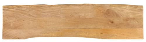 mzdioop Table Top with Tree Edge Made of Solid Mango Wood, 160 x 40 x 2.5 cm, Natural, Robust Living Room Table Top, Versatile for Coffee Table, Apartment Furniture and Living Room