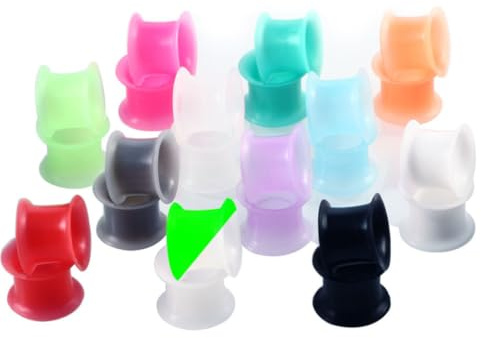 CHILDWEET Écarteurs D'oreille Confortables et Faciles à Porter Lot de 24 en Silicone Tunnels de Chair Simples et Élégants Couleur Aléatoire pour Piercing D'oreille Lors de