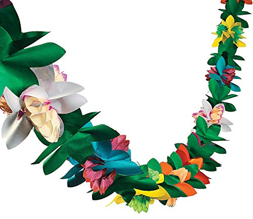 Fun Express Colorful Paper Flower Garland - Elevate Your Luau with 9 Feet of Paper Flowers Decorations for Party - Celebrate in Style with Long Lasting Garland - Sturdy and Stunning - Orignal Color