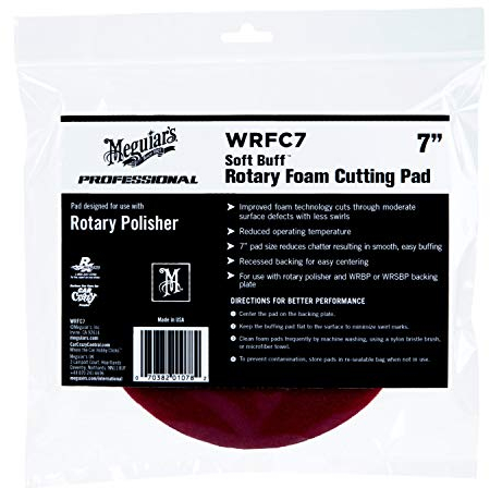 Meguiar's Tampon de Coupe Rotatif en Mousse Souple WRFC7 de 17,8 cm – Correction Professionnelle de Peinture pour enlever Les défauts Lourds – Tampon de Coupe Lourde pour Une Utilisation avec Un