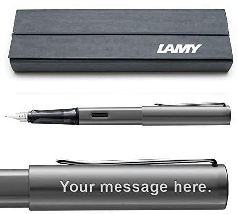 Lamy AL-Star Grey Graphite (026) Fountain Pen FINE Nib Personalised/Engraved + Box Included - choose with or without engraving