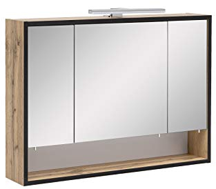 Schildmeyer Spiegelschrank Max 141880, eiche landhaus Dekor, 80,0 x 16,0 x 65,6 cm