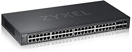 Zyxel Nebula 44-Port Gigabit Ethernet Layer 2 Managed Switch with 4 Gigabit + 2 SFP Combo Ports and Hybrid Cloud Mode [GS2220-50]