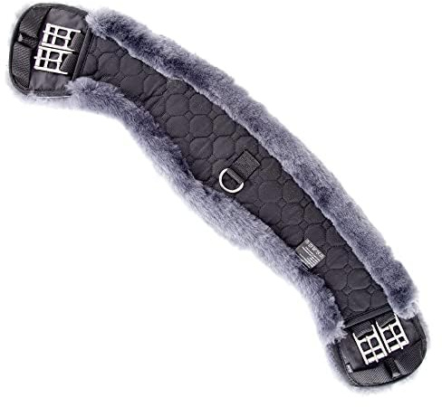 Merauno® Cinghia per sella, in lana di agnello, in lana di agnello merino, speciale forma anatomica concava, per una migliore resistenza allo scivolamento. Colore: naturale, nero, marrone, antracite