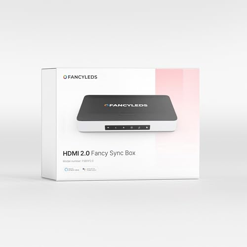 Fancy Sync Box - Caja de sincronización de retroiluminación de TV ambiental, HDMI 2.0, todos los tamaños de TV (70 a 90 pulgadas)