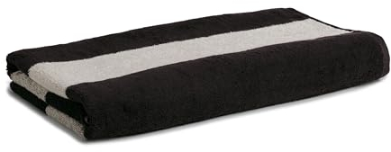 Möve Superwuschel Blockstreifen Duschtuch 80 x 150 cm aus 100% Baumwolle, Black/Cashmere
