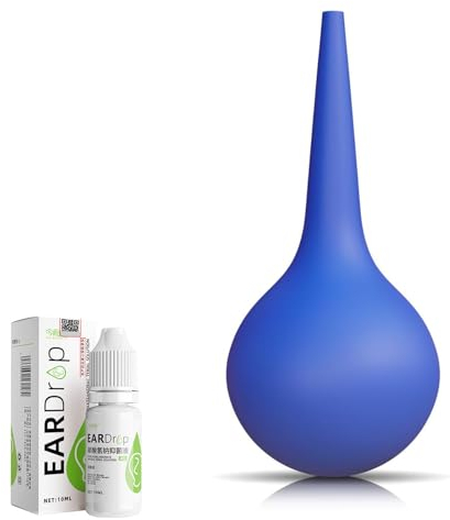 Ear Wax Removal Kit with Olive Oil Ear Wax Removal Drops and Suction Ear Bulb Vacuum Earwax Remover Tool Reusable Ear Cleaning Syringe for Safely Cleaner of All Ages Adult and Kids Ears