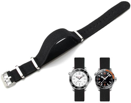 Niziruoup Uhrenarmbänder Elastisches Nylon Französischer Fallschirm NATO Nylon Einteiliges Militärersatzband für Männer Frauen Gebürsteter Edelstahl Schnalle Uhrenarmband 18mm 20mm 22mm