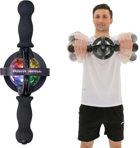 Gyroscopique pour bras et muscles des bras plus forts – Gyroscopique, ballon de poignet, exercice de force des bras, appareil d'entraînement musculaire des bras et des mains