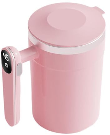 F Fityle Tazza da caffè con agitazione automatica, Bicchiere da regalo automiscelante, Tazza da viaggio con bottiglia di shaker elettrico per proteine, Rosa