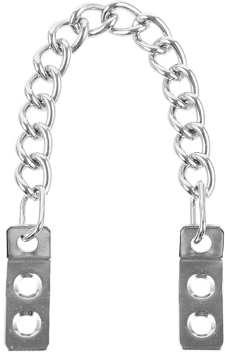 WOONEKY Cadena Colgante Para Puerta De Armario Metálica Antirrobo Acabado Niquelado Resistente Para Seguridad Puertas Interiores, Cadena De Seguridad Multifuncional, 1 Unidad