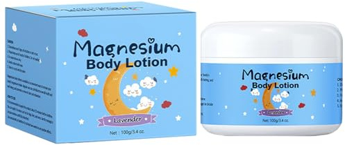 KOAHDE Magnesium Lotion for Kids,Baby Magnesium Lotion With Lavender Essential Oils,Magnesium Cream for Sleep,Body Skin Care for Relaxation,Calm Magnesium Kids Cream,100G
