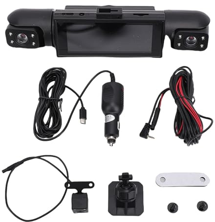 CHEOTIME Dash CAM, cámara de Tablero de automóvil de un Gran ángulo de 1080p, cámara de Tablero de 4 Canales con el Modo de grabación de grabación a Derecha Trasera Delantero 2.7