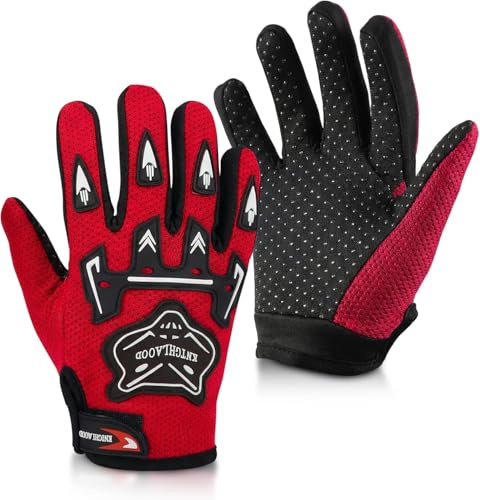 Xinjieda Gants de cyclisme pour enfants, gants de cyclisme d'hiver, gants imperméables pour enfants, cyclisme, randonnée, vélo, scooter, skateboard, sports de plein air