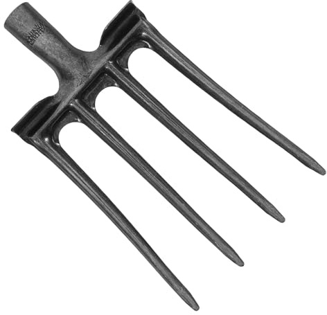 Homoyoyo Fourche de Jardin Robuste à 4 Dents en Acier Inoxydable pour Ameublir Le Sol Agricole, Outil Manuel Polyvalent sans Manche, Préparation Terrain et Entretien Pelouse