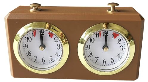 Reloj de ajedrez, Temporizador de ajedrez mecánico Profesional con botón de Inicio de sincronización, Temporizador de Reloj portátil analógico 6x4x2 para Board International