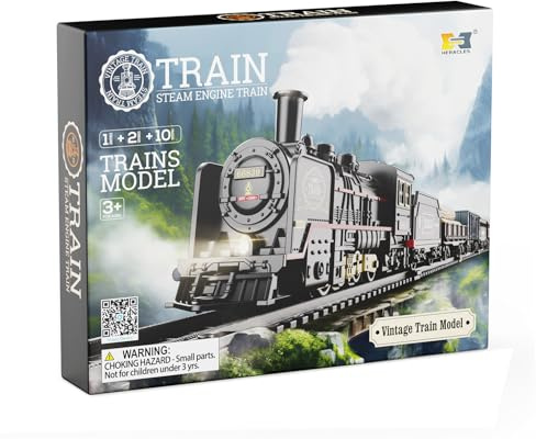 Spiritzohic Tren Electrico Juguete Niños, Trens Clásico Infantil con Luces y Sonidos, Modelo de Tren de Juguete, Trens Juguetes para Niños, Regalos de Cumpleaños y Navidad para Niño y Niñas