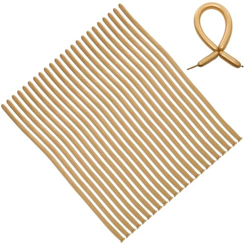 DECHOUS 100 Palloncini Modellabili Lunghi in Lattice Oro Metallizzato da 1,8 G per Decorazioni Feste Compleanno e Matrimonio, per Creazioni Fai da Te di Animali e Ornamenti Scenici