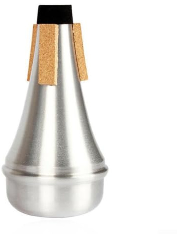 Silenciador de trompeta de aluminio con punta silenciosa para principiantes, accesorio amortiguador de taza, color plateado, 5.23 pulgadas