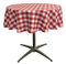 LA Linen Checkered Round Tischdecke, Polyester, Gingham-Karo-Muster, rund, 130 cm, rot/weiß, 129.5 inch