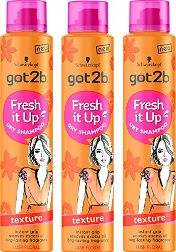 3x Schwarzkopf Got2b Fresh It Up TEXTURE Dry Shampoo 200ml