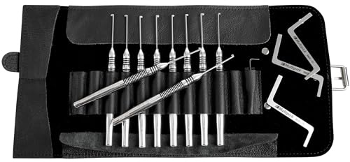 MULTIPICK ELITE 13 Lockpicking Set G-Pro [13 parti | Lame intercambiabili per bastoni a bandiera] Grimaldelli per Serratura - Kit Grimaldelli - Apri lucchetto - Kit Scassinatore - Grimaldello